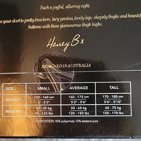 Honey Birdette Amelia stockings. Ivory. Size large. Floral. - Picture 3 of 3